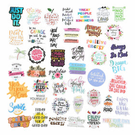 YOMELA motivational stickers on a water bottle for daily inspiration