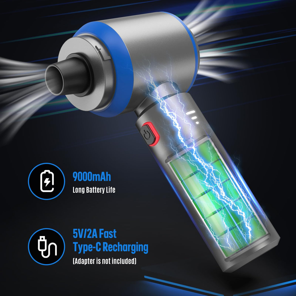Yomile 180000RPM air output delivers strong, precise dust removal