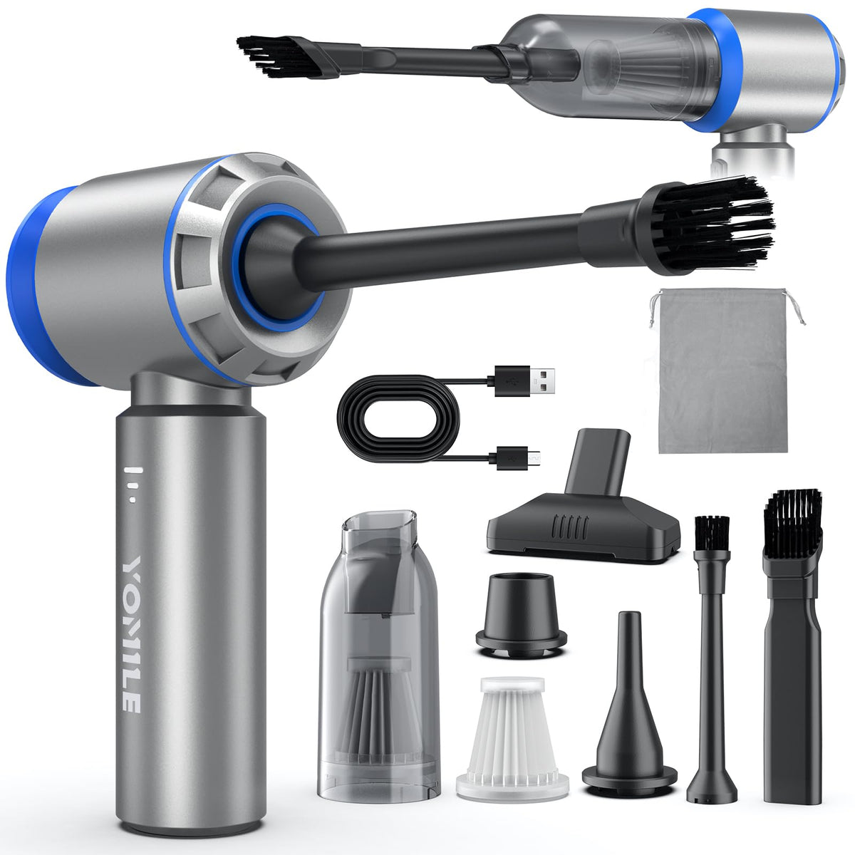 Yomile 2-in-1 air duster blower dual mode for blowing dust and vacuuming debris