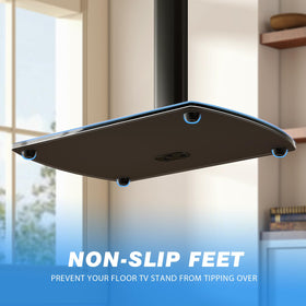 YOMT universal tv floor stand swivel enables easy viewing from any seat.