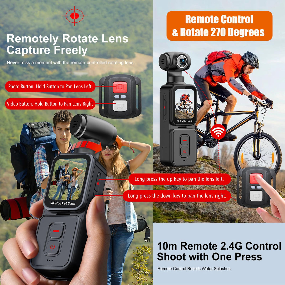 YONDENE 1300mAh battery provides multi-hour recording moments.