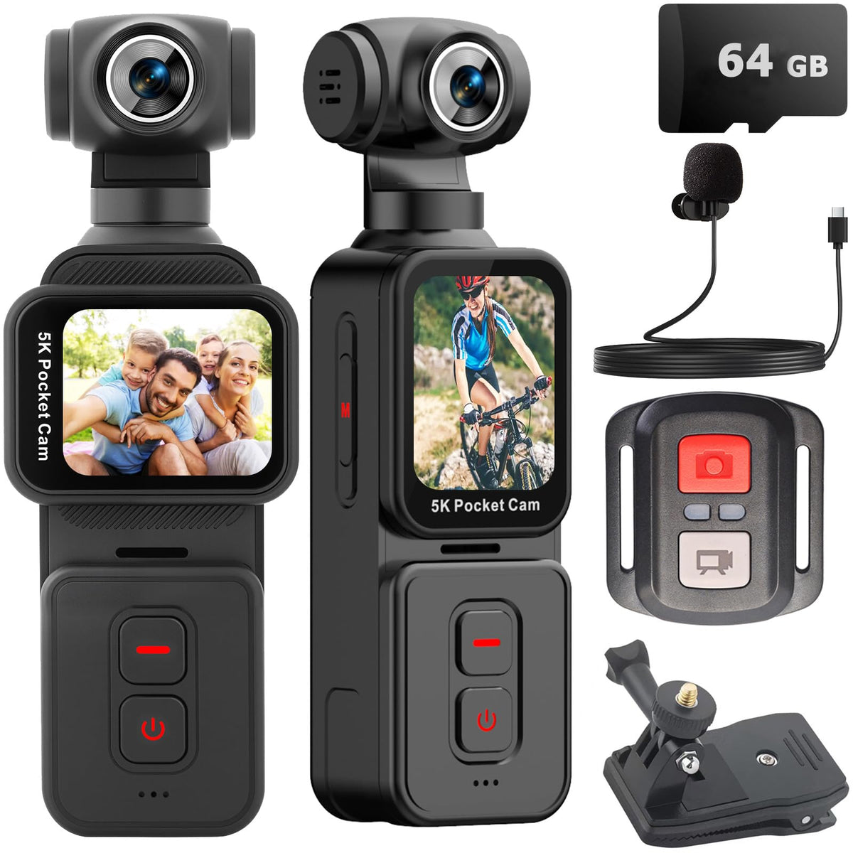 YONDENE Pocket Camera 5K with rotating lens tracks faces for dynamic vlogging.