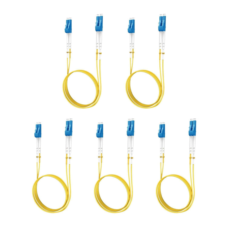 Yonwide LC to LC cable front view showing connectors and yellow jacket benefit compact connectivity