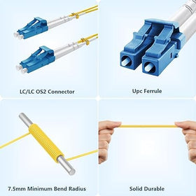 Yonwide OS2 LC to LC 2m yellow zirconia ferrules and aramid core for durable links