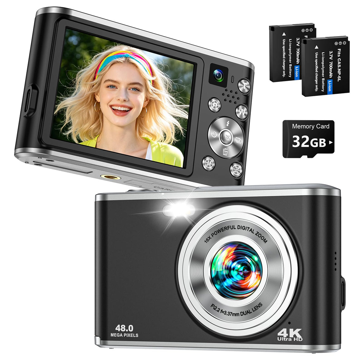 Yoodee 2026 4K camera front view ideal for on-the-go vlogging