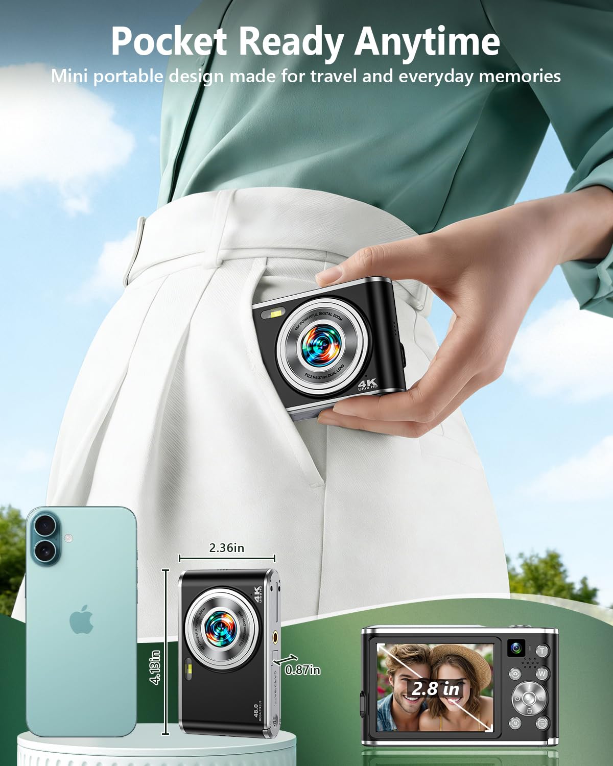 Yoodee compact camera fits in pocket and travels light