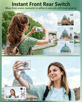 YOODEE dual-lens selfie mode, easy one-click self-portraits.
