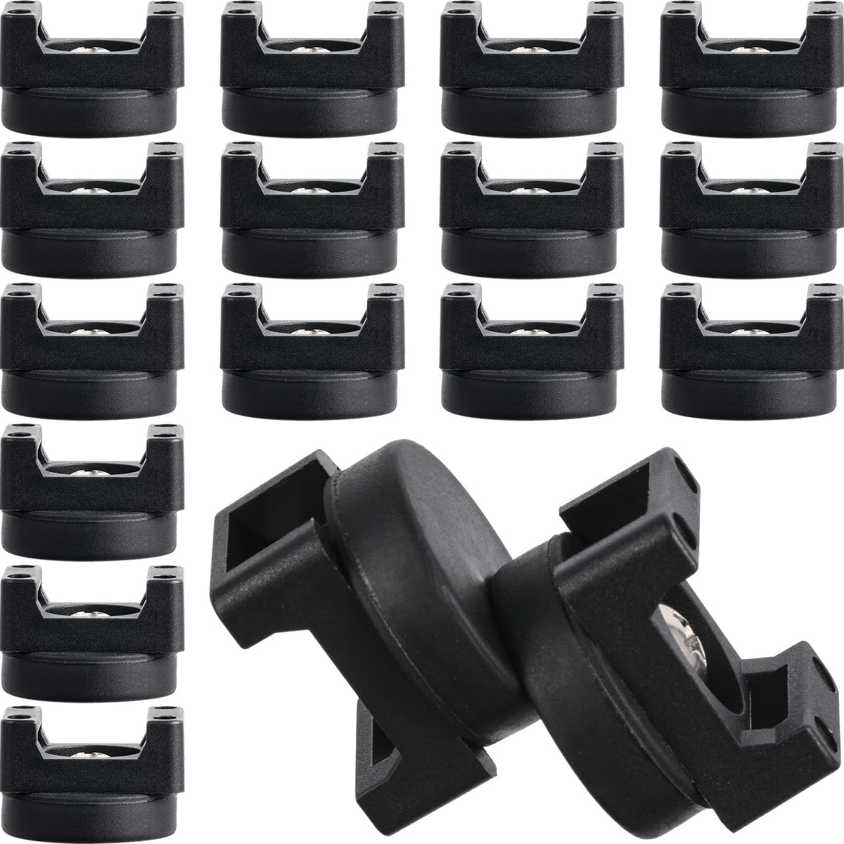 Yookeer front packaging showing 15 magnetic zip tie mounts — organized storage benefit