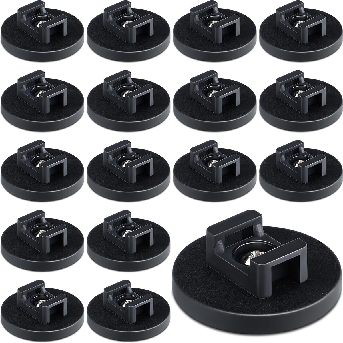 Yookeer front view of 15 magnetic zip tie mounts showing compact pack and convenience