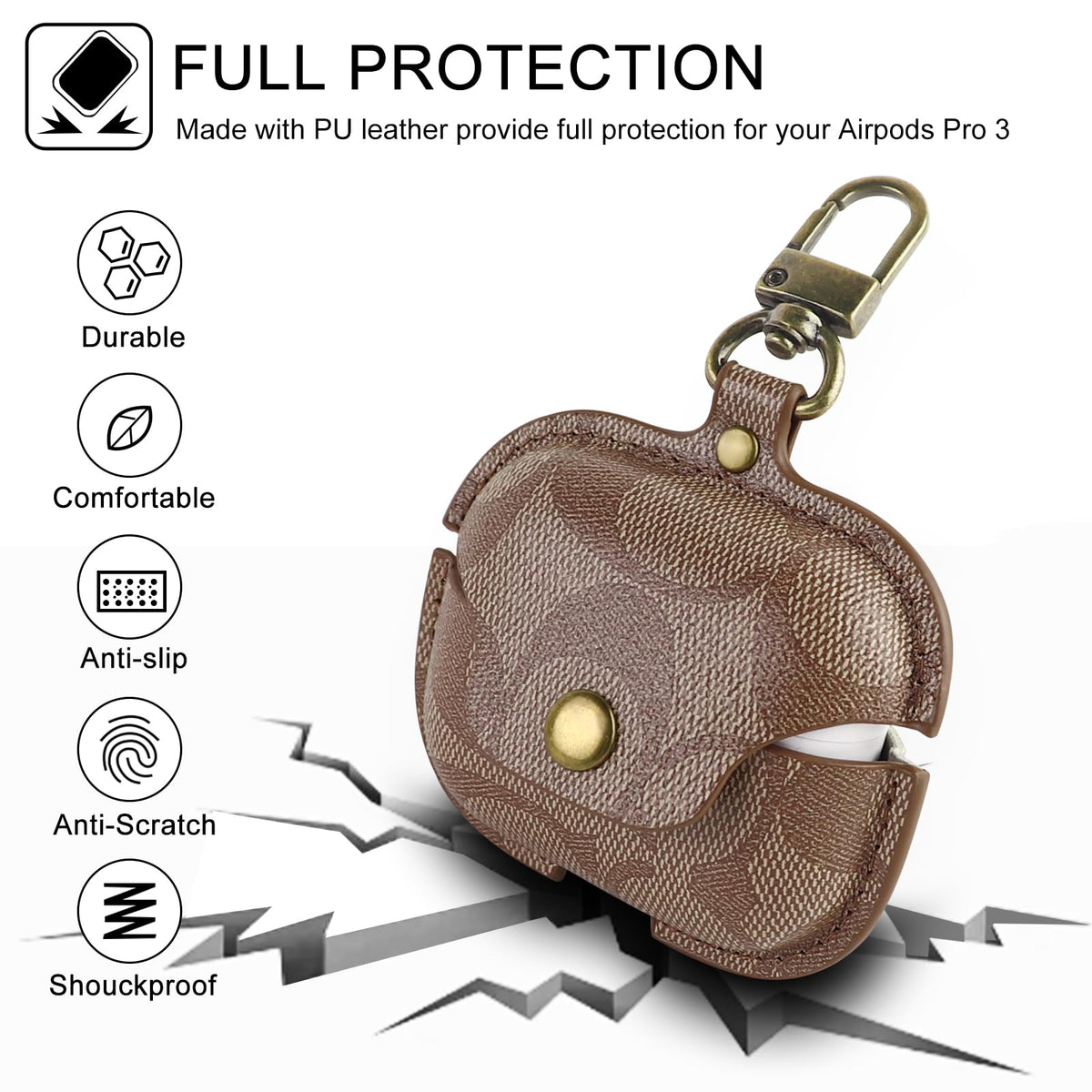 YOPLYB AirPods Pro 3 case full-body shockproof design protects against drops