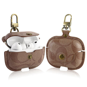 YOPLYB AirPods Pro 3 case front view with leather protection