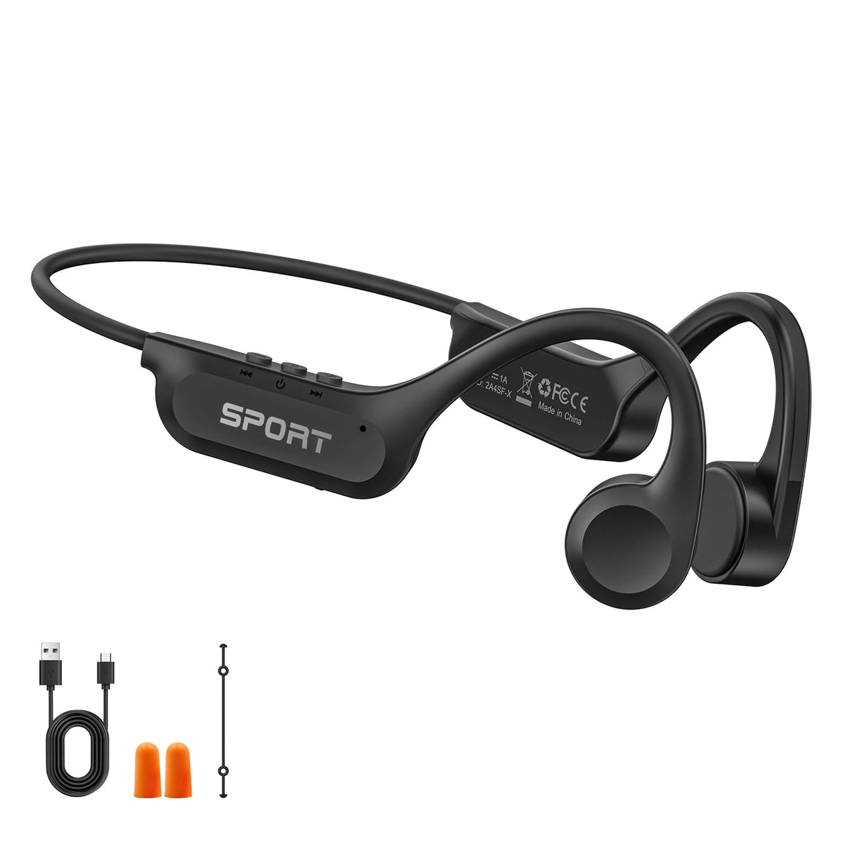 Yorlu front view showing open-ear design and comfortable fit for safety