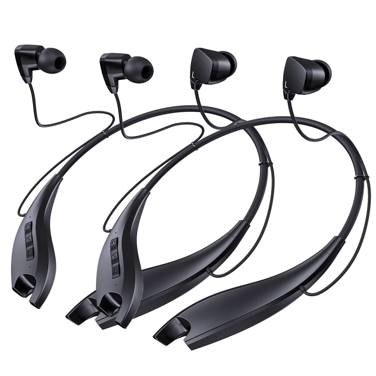 YOSDOM neckband front view showing sleek shark-jaw design and comfortable fit