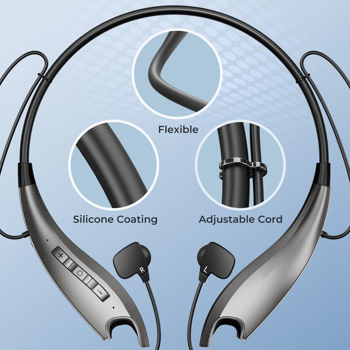 YOSDOM neckband splashes demonstrating IPX7 water resistance for active use benefit