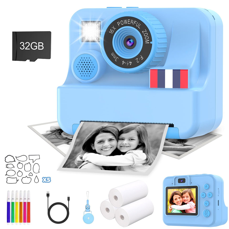 Yosfeng front view showing camera and instant print for quick keepsakes
