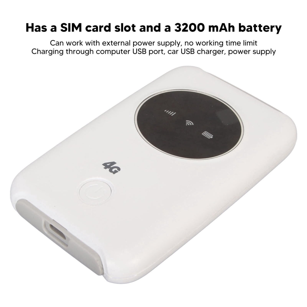 Yosoo Health Gear 4G modem side ports shown, easy connectivity options.