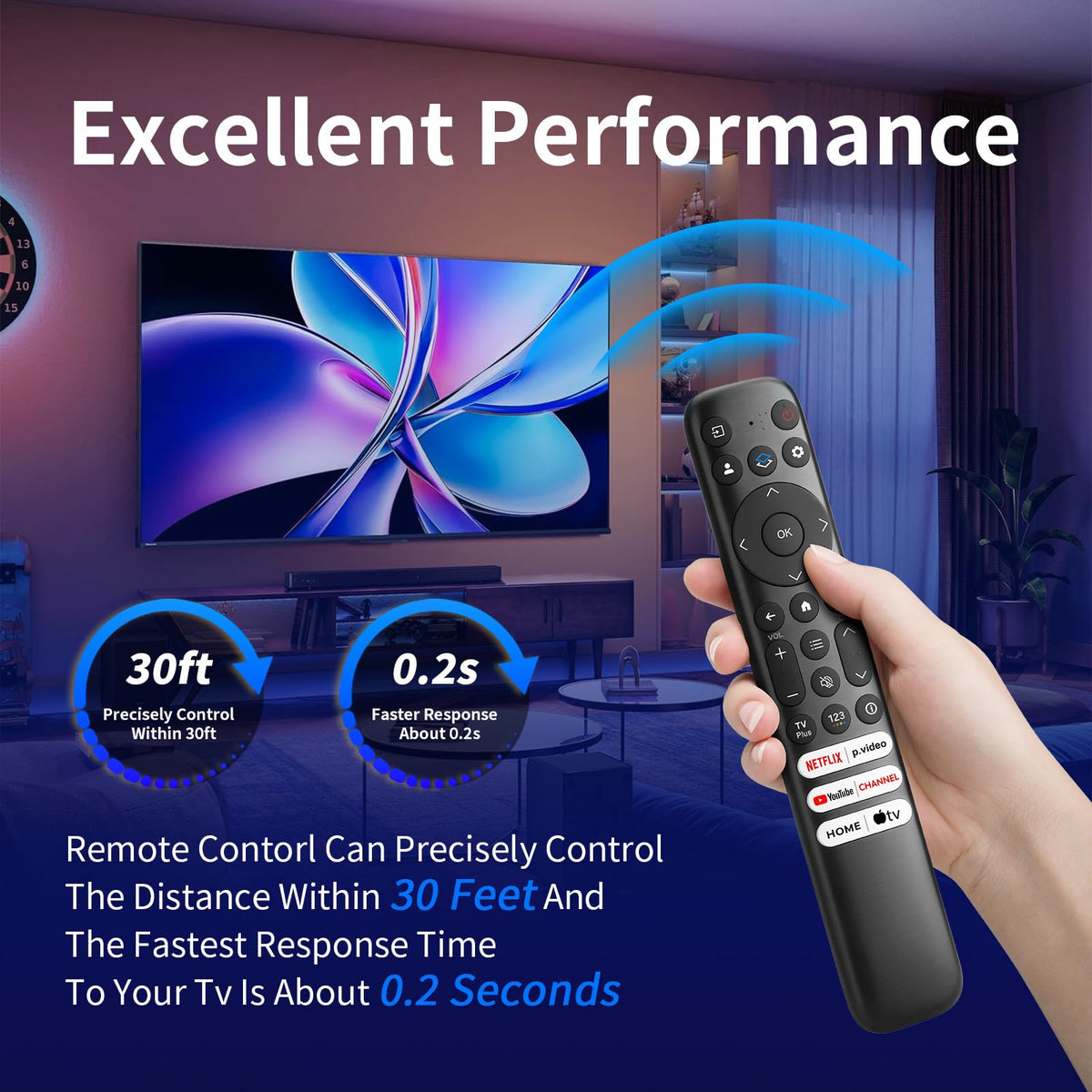 YOSUN remote compatible with TCL Google TV QM8 QM7 and more