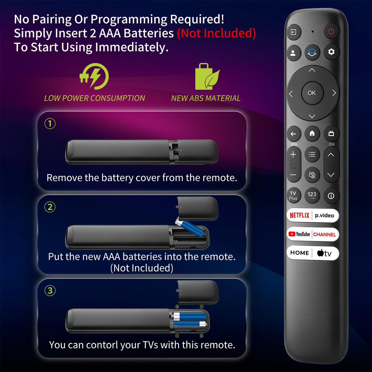YOSUN durable remote with tested button action for longevity