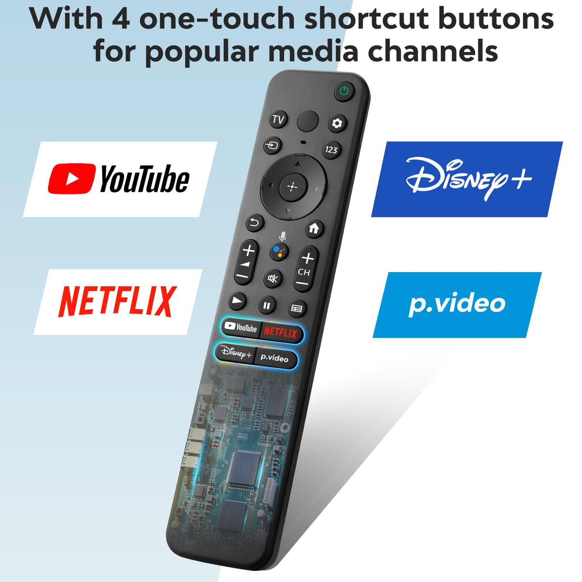 YOSUN ergonomic remote design comfortable grip during long TV sessions