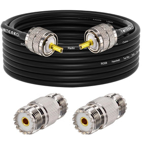 YOTENKO CB antenna cable 20ft with PL259 male-to-male connectors for flexible setup