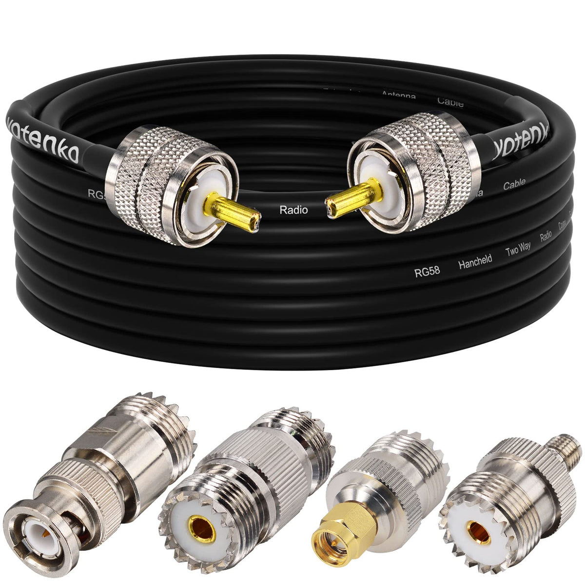YOTENKO CB coax cable 25ft shows sturdy build for reliable connections.