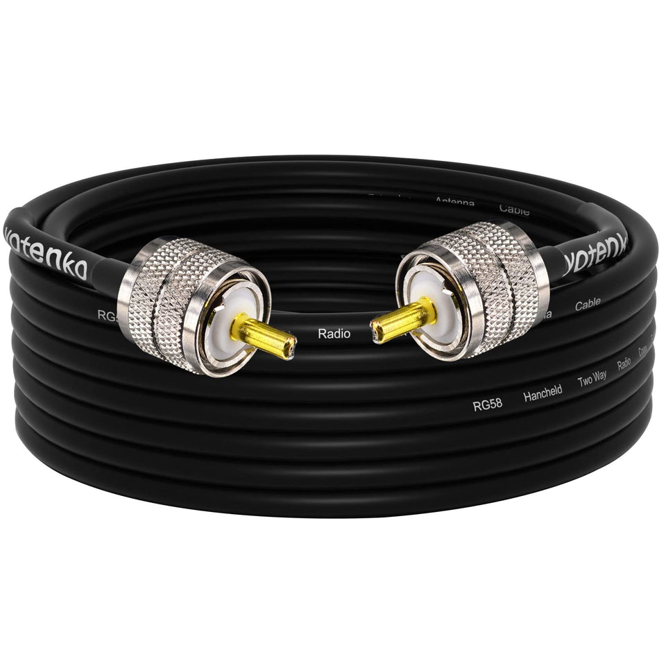YOTENKO CB Ham Coax Cable front view showcasing 25ft length and durable build
