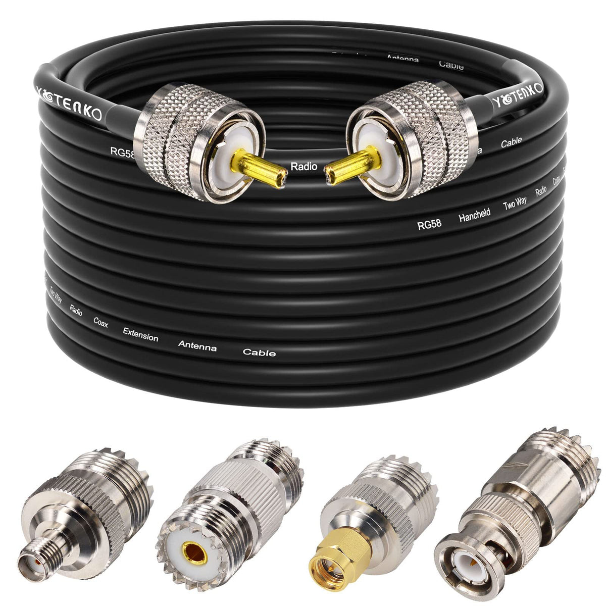 YOTENKO coax front packaging showing cable kit and adapters, useful for quick identification
