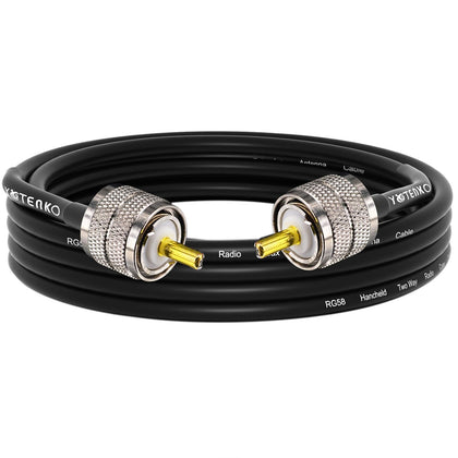 YOTENKO PL259 coax cable 10ft with bare copper core for clear radio signal