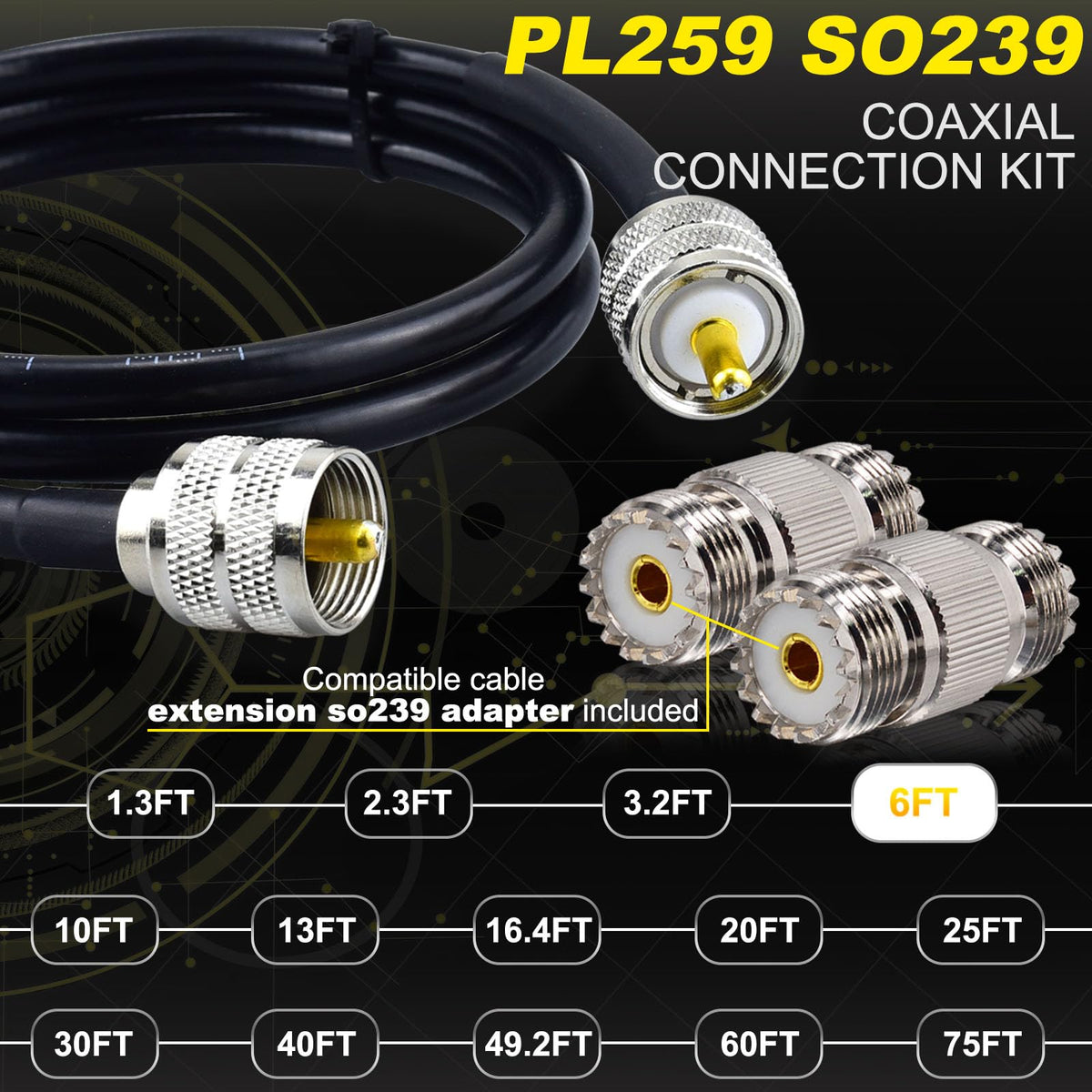 YOTENKO two SO239 female adapters for quick connector changes