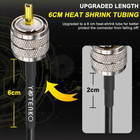 YOTENKO two SO239 female-to-female adapters ensure solid connections.