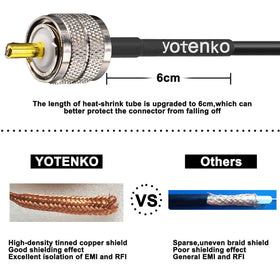YOTENKO SO239-to-SMA male adapter shows flexible compatibility.