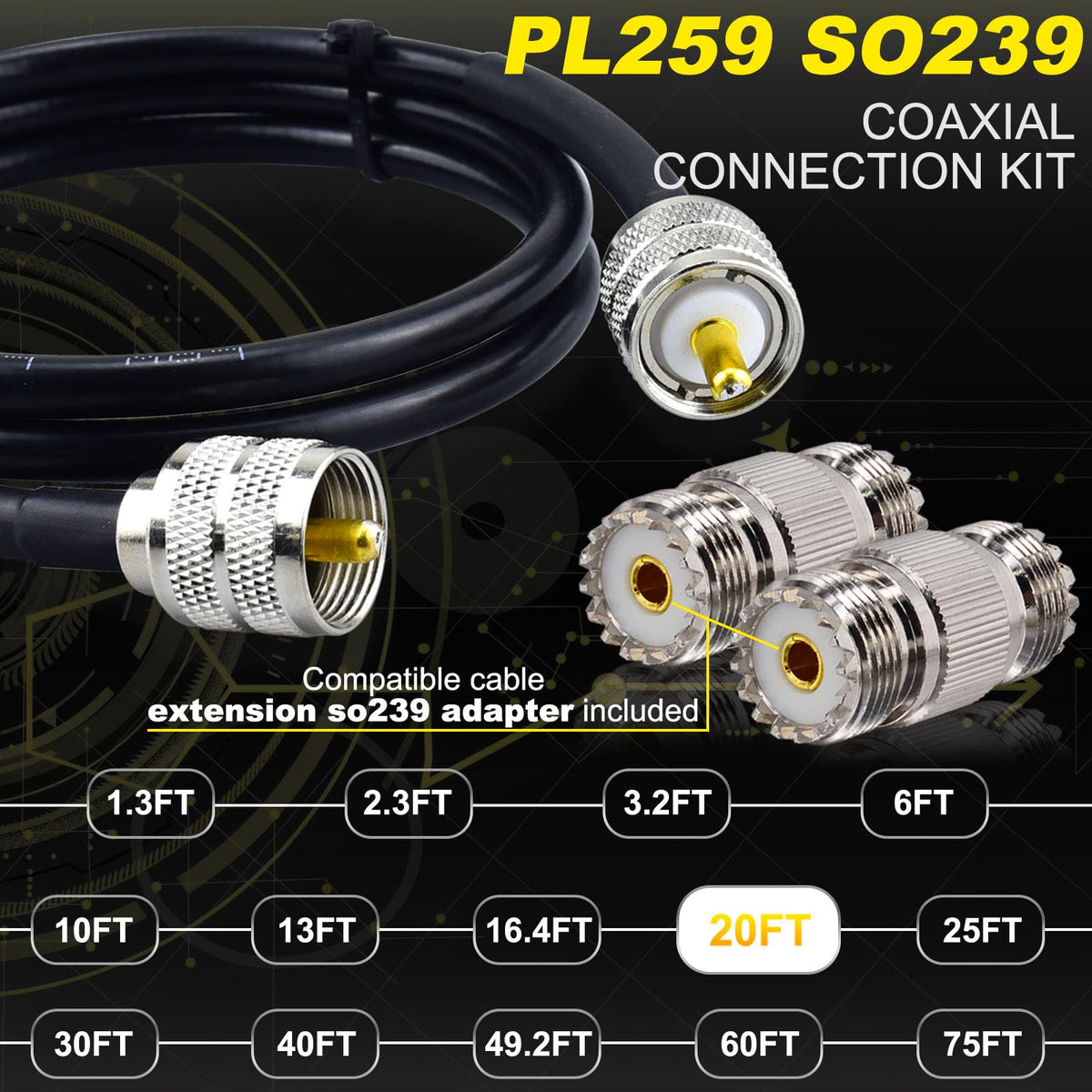 YOTENKO two SO239 adapters included for compatibility and extension