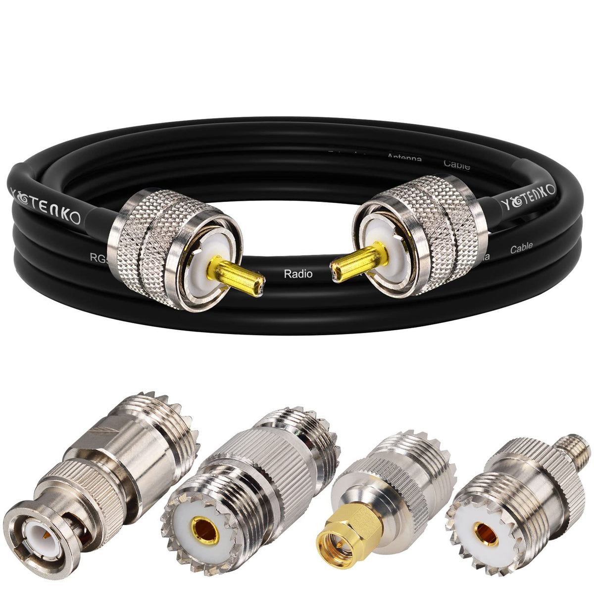 YOTENKO UHF PL259 connectors in a 4-pack for versatile radio setups.