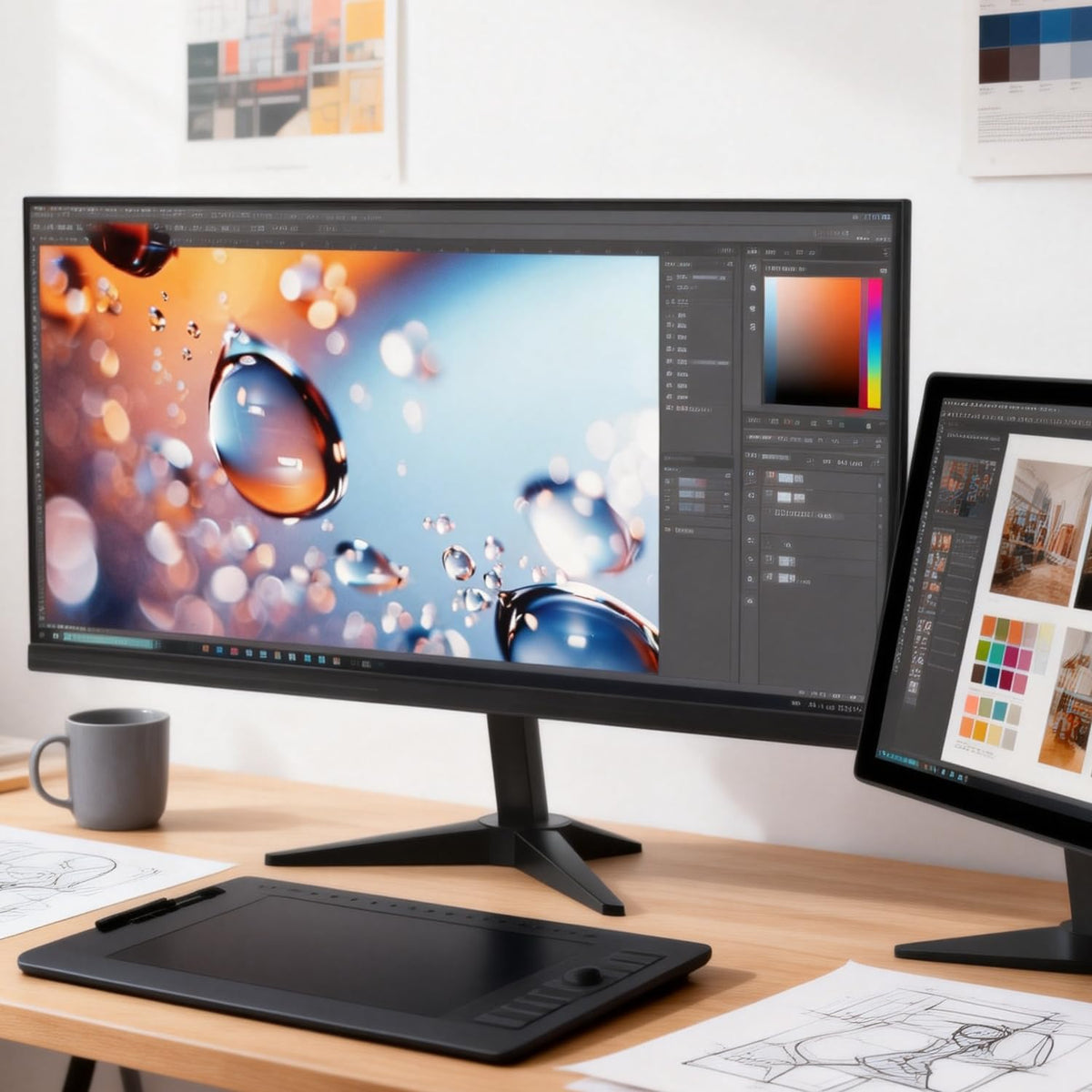 YOTETION office setup featuring the 19.5 inch monitor