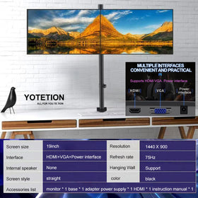 YOTETION 19 inch monitor 6 ms response time supports smooth video and gaming