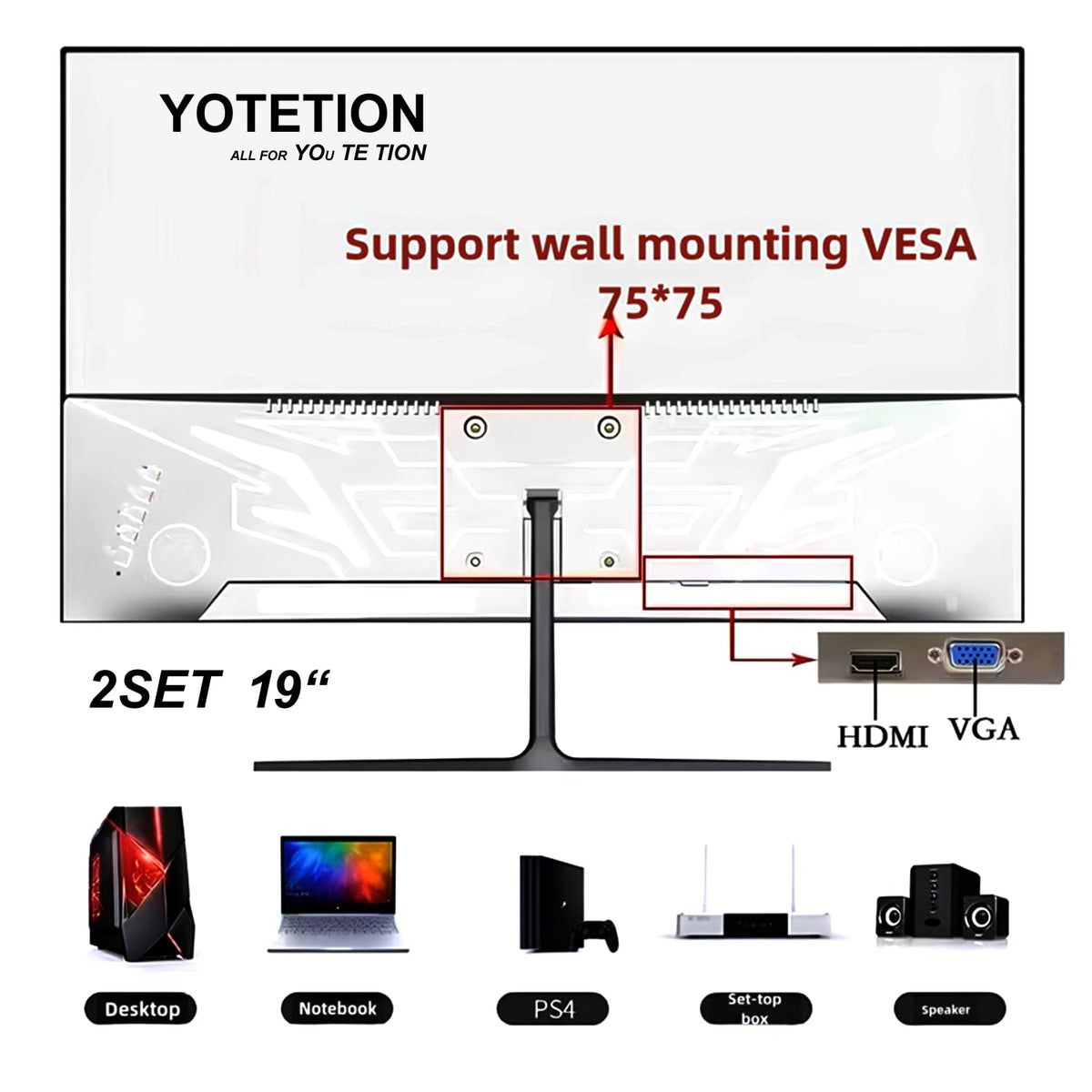 YOTETION 19 inch monitor anti glare panel reduces reflections for comfortable viewing