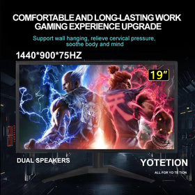 YOTETION 19-inch monitor with HDMI cable included for quick digital connections