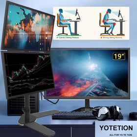 YOTETION 19 inch monitor side ports highlighting HDMI and VGA for versatile setups