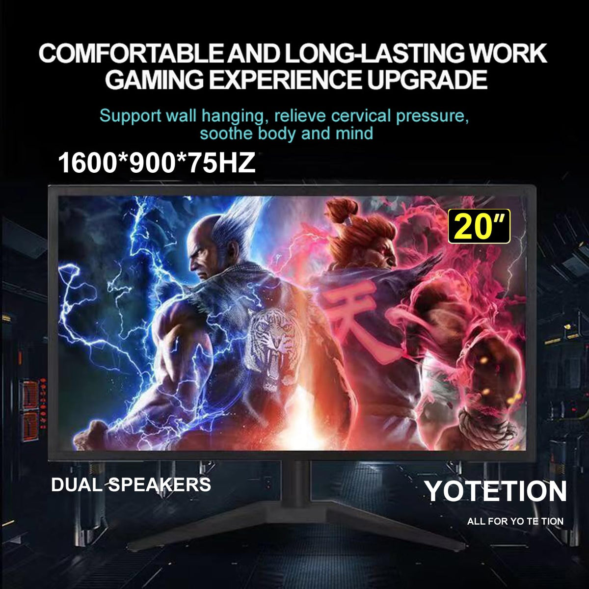 YOTETION 75Hz fast response for smooth video and gaming.