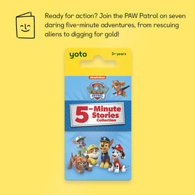YOTO Paw Patrol characters on card for engaging adventures during car rides.