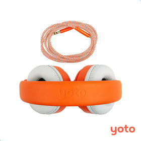 Yoto wired headphones adjustable headband fits growing kids comfortably.
