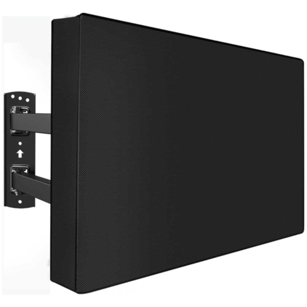 YOTOM 52-55 inch outdoor TV cover in front view with weatherproof shell.