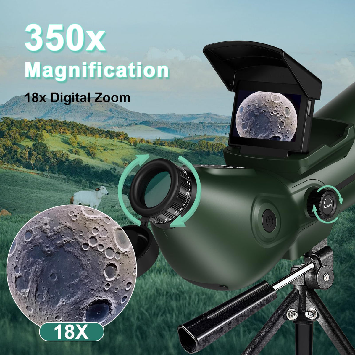 YOTOMIGUO smart telescope 80 mm aperture and 300 mm focal length offer clear views