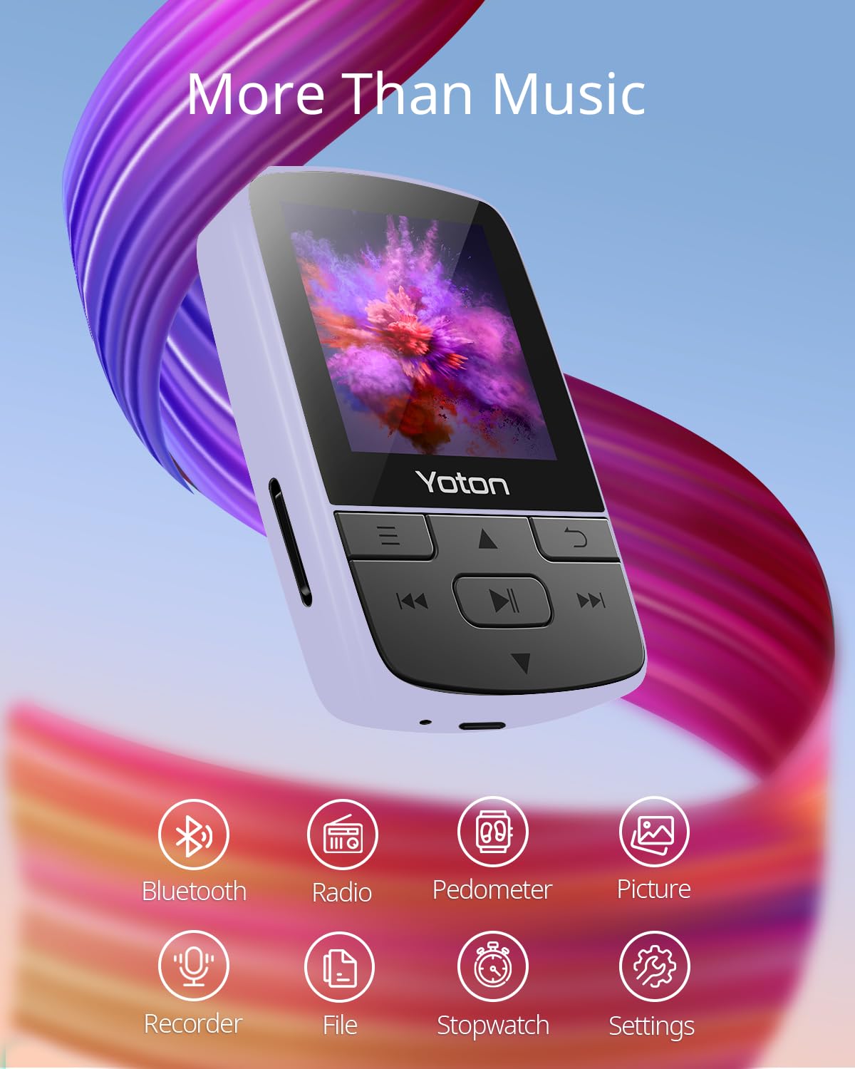 YOTON MP3 player with Bluetooth 5.2 for stable wireless audio.