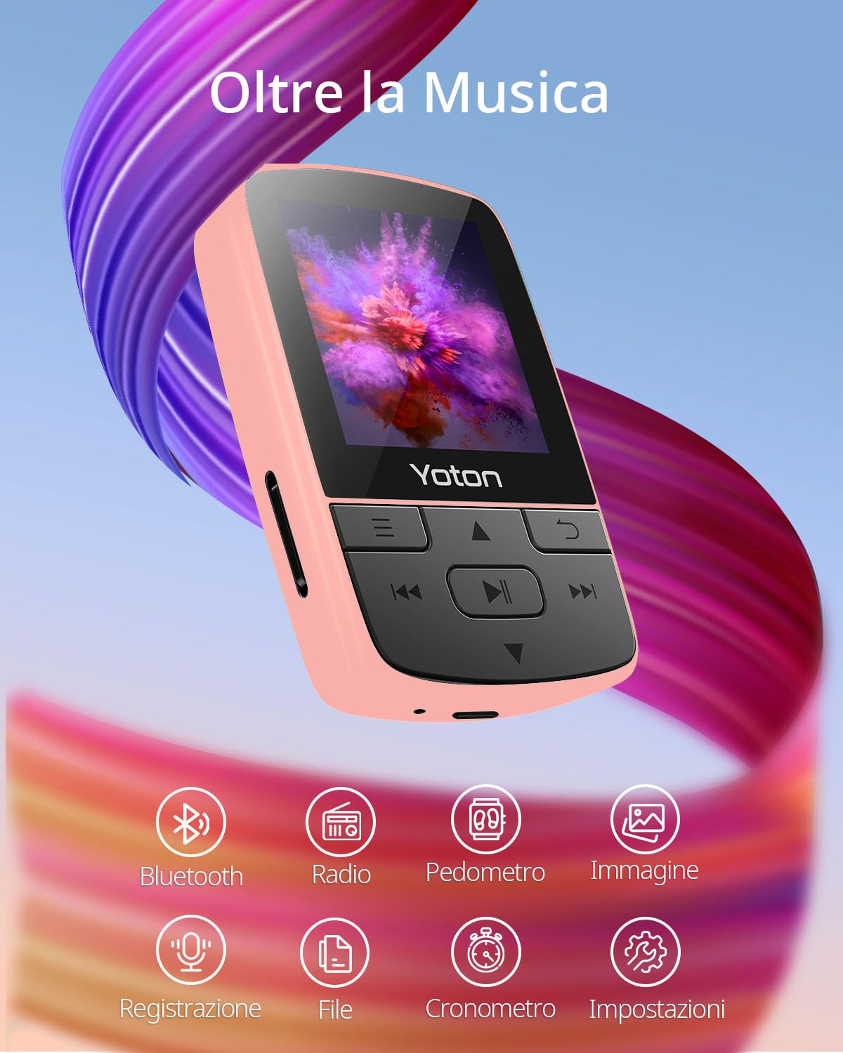 Yoton MP3 Player in compact size fits easily in pockets during workouts.