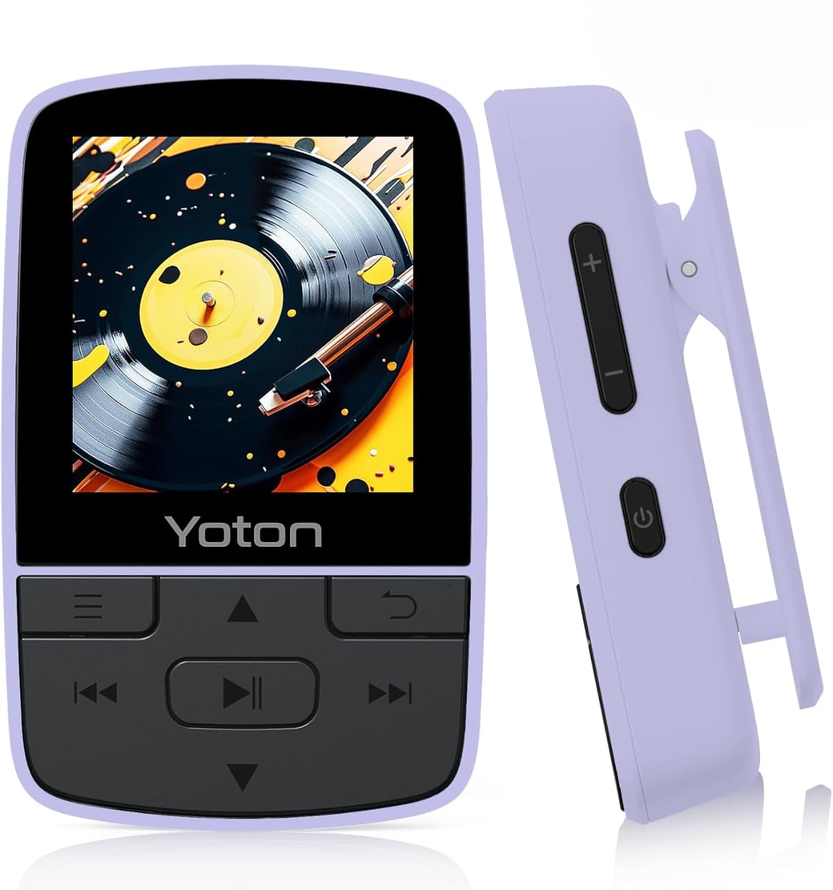 YOTON purple MP3 player with clip for hands-free listening on the go.