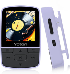 YOTON purple MP3 player with clip for hands-free listening on the go.