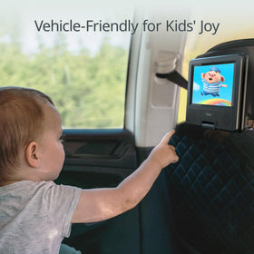 YOTON screen playing a kids movie in a child's lap for entertainment on-the-go