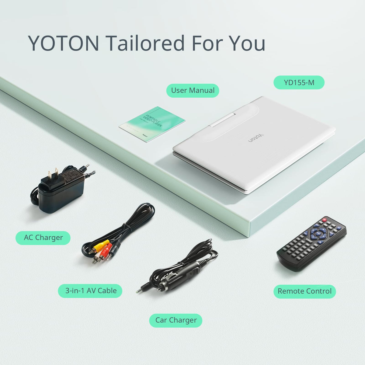 YOTON next to a paperback showing scale, compact for packing