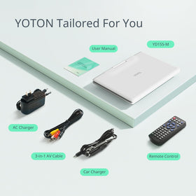 YOTON next to a paperback showing scale, compact for packing